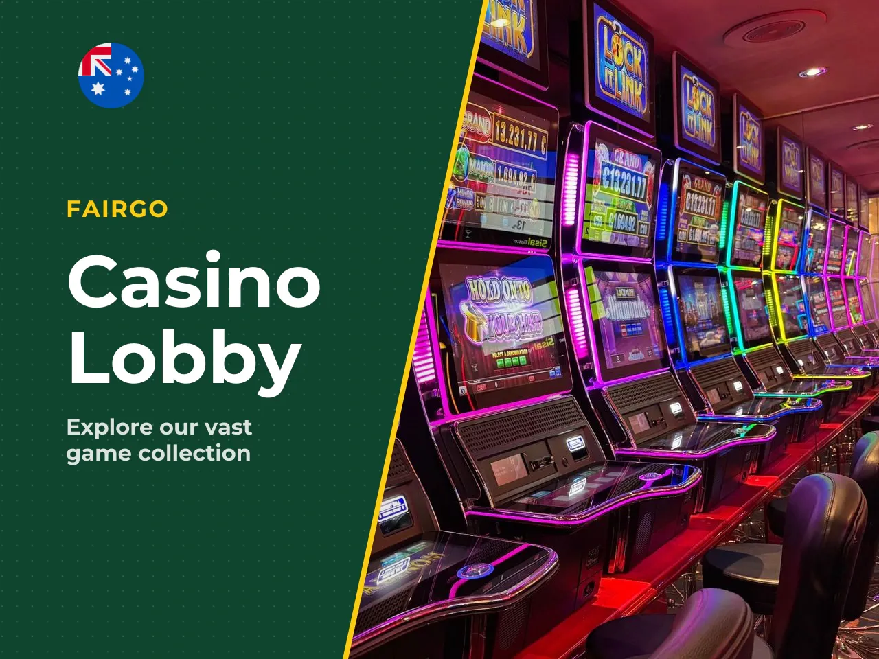 Casino lobby, registration and account sign